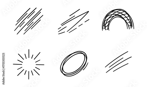 Hand drawn doodle elements in minimalist style for creative projects