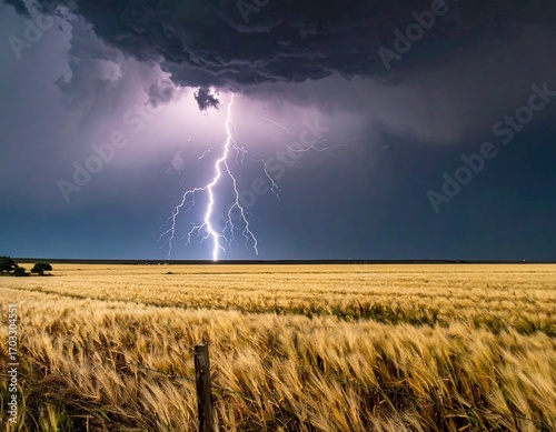 A lightning with thunder clouds 