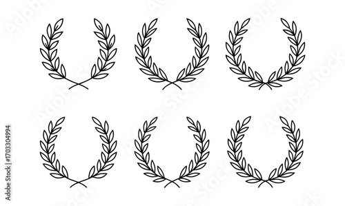 Classic laurel wreath collection with simple linear design for elegant decorations