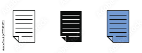 File icon available in line art, fill, and colored outline styles with a clean white background. Useful for documents, folders, office work, and digital storage.