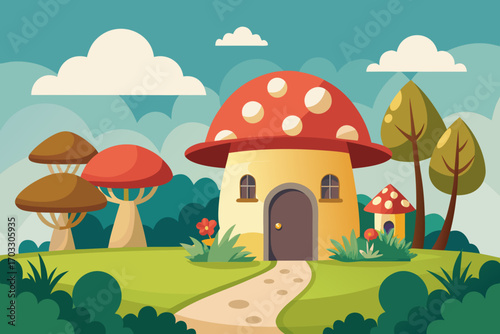 autumn landscape with a house