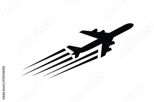 Airplane jet fighter aircraft isolated on white background illustration