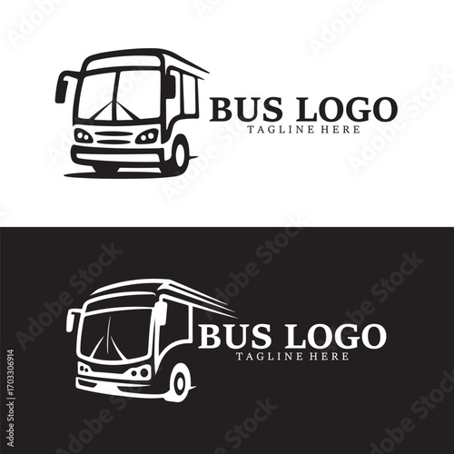 Simple Bus Logo Design Template for Transport, Travel, Shuttle, Tourism, and Passenger Service Branding
