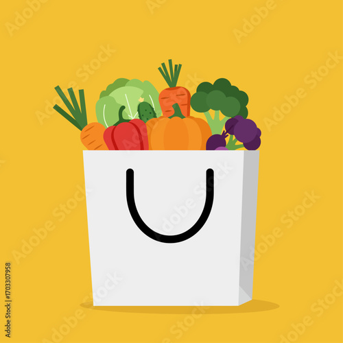 Fresh Vegetables in Shopping Bag A Vibrant Harvest of Goodness and Health