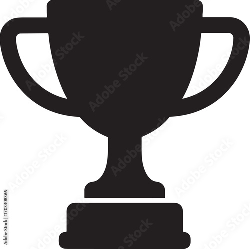 Vector Silhouette of Trophy Cup – Business Success, Award & Achievement Icon