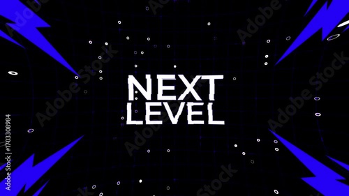 Next Level animation with glitch effect stream footage 4K video