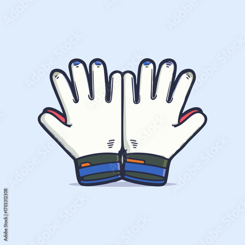 Soccer Goalkeeper Gloves Isolated Vector