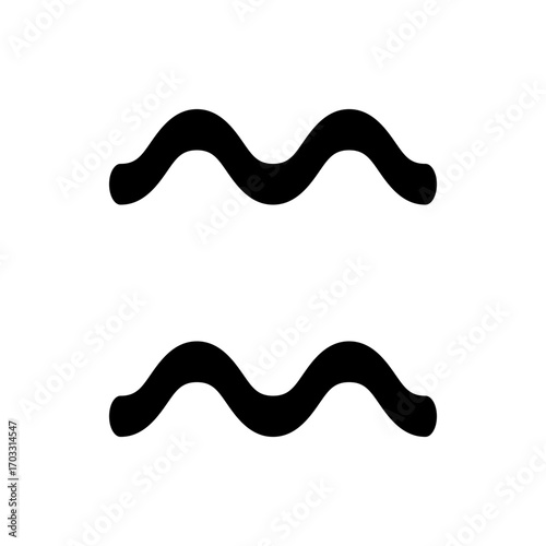 Two black wavy lines horizontally aligned on a white background creating a simple abstract design element