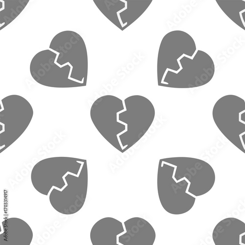Broken Heart Seamless Pattern for Emotional Love Background Vector illustration,generative ai