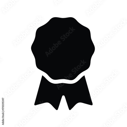 Award rosette icon, badge of honor vector illustration, achievement symbol success