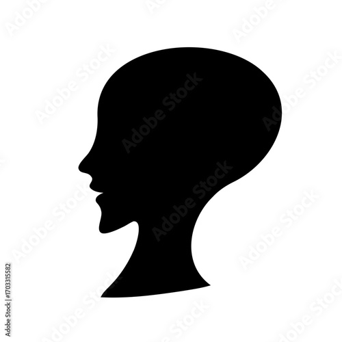 Elegant silhouette of a woman's head, showcasing beauty in simplicity and style