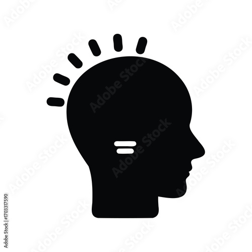 Silhouette of head showing innovation, creativity, thoughts, and idea generation