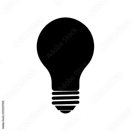 Silhouette of a classic incandescent light bulb representing an idea concept