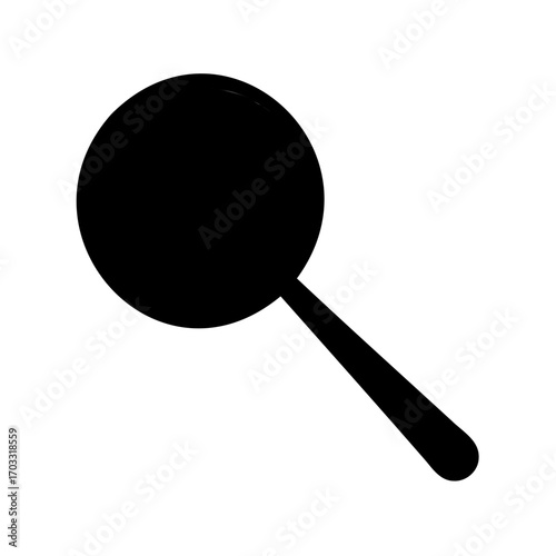 Simple and Minimalist Magnifying Glass Icon in Solid Black, on White Background