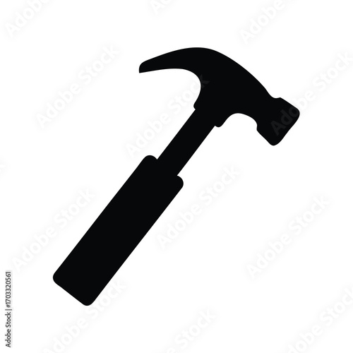 Black silhouette of a hammer tool construction building equipment instrument object