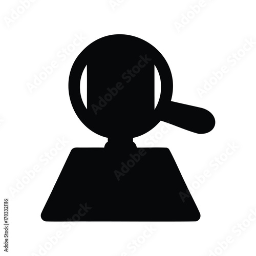 Silhouette of abstract person with magnifying glass focused on their head