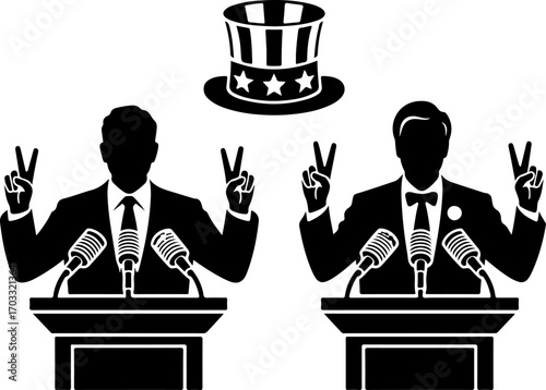 ,America Patriotic Uncle Sam Hat Icon Graphcis