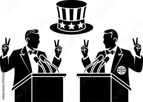 ,America Patriotic Uncle Sam Hat Icon Graphcis
