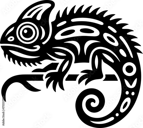 Wallpaper Mural Tribal Chameleon Tattoo Design graphcis Torontodigital.ca