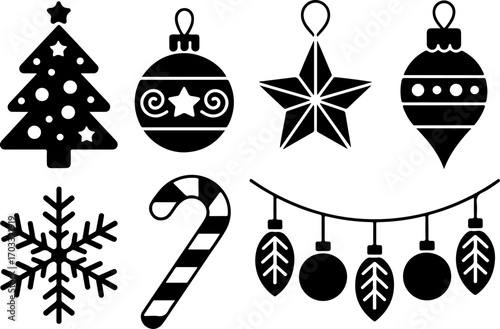 "Christmas Silhouette Icon Set"