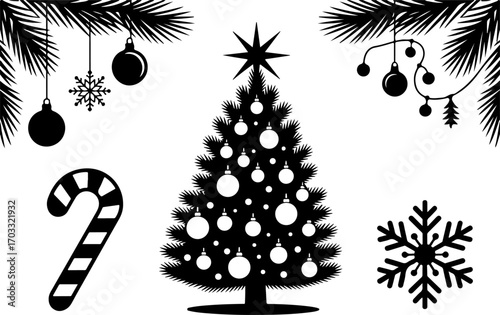 "Christmas Silhouette Icon Set"