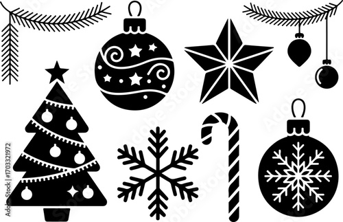"Christmas Silhouette Icon Set"