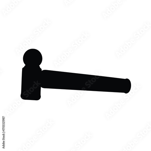 Black silhouette of a manual tamping rammer tool used in construction sites