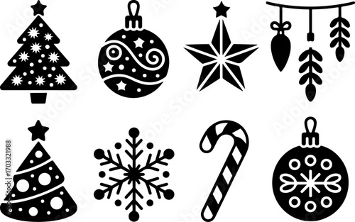 "Christmas Silhouette Icon Set"