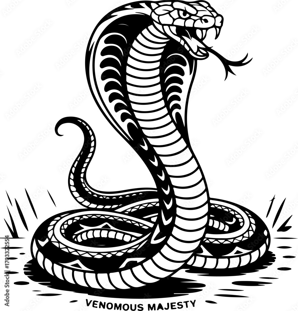 Fototapeta premium Cobra Snake Tattoo Vector Collection Grpahics bundle