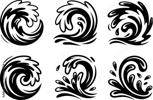 Wave Silhouettes Vector Set"