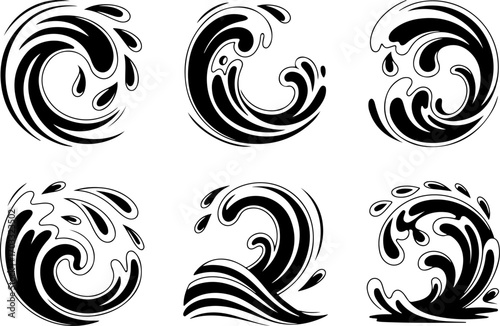Wave Silhouettes Vector Set"