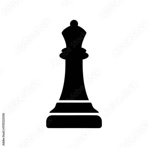 Silhouette of a Queen Chess Piece Against a White Background