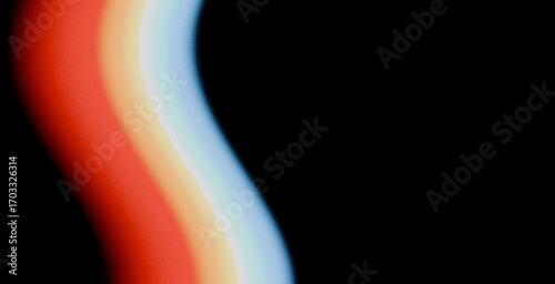 Abstract Curved Color Wave with Grain Texture on Black Background - Minimalist Gradient Art