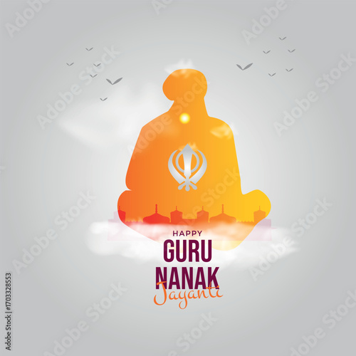 Guru Nanak Jayanti banner. Vector illustration