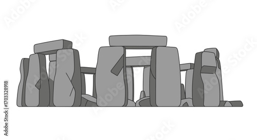 Stonehenge Illustration A Simplified Depiction of the Iconic Prehistoric Monument