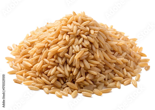 Brown rice isolated on a white or transparent background