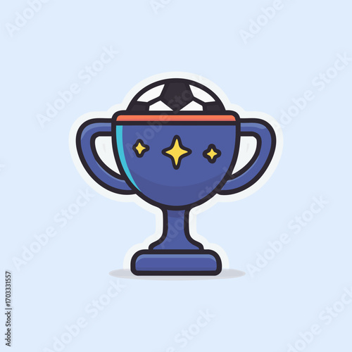 Cartoon Football Trophy Cup Vector