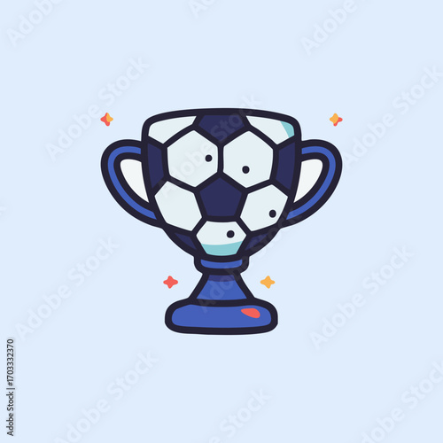 Soccer Trophy Cup Cartoon Illustration