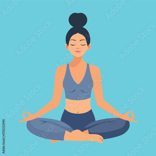 Woman in meditation pose with closed eyes