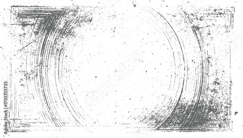 Distressed grunge background with circular scratches and speckles texture