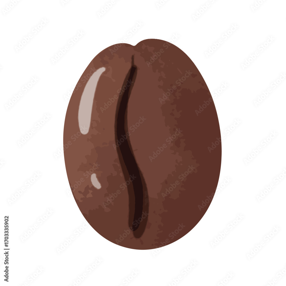 Obraz premium Coffee bean vector, coffee beans clip art, coffee bean clip art, hand drawn watercolor painting style illustration, isolated on white background