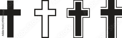 Christian Cross Set Vector Design on White Background.