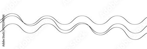 Line art abstract vector illustration. Wavy lines.