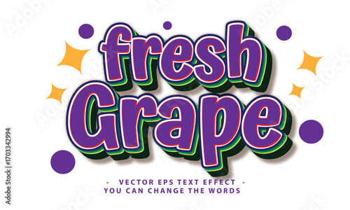 grape text with effect illustration