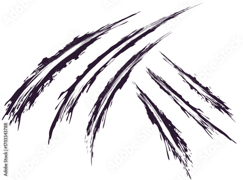 獣の爪痕が左右に三本ずつ、激しく切り裂いたような荒れた線で描かれたイラスト