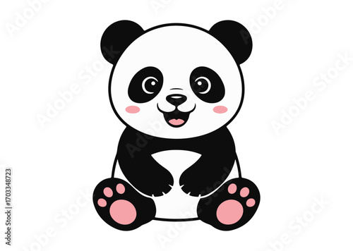 Adorable Cartoon Panda Icon, Panda Vector design