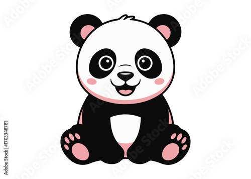 Adorable Cartoon Panda Icon, Panda Vector design
