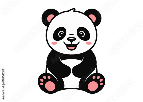 Adorable Cartoon Panda Icon, Panda Vector design