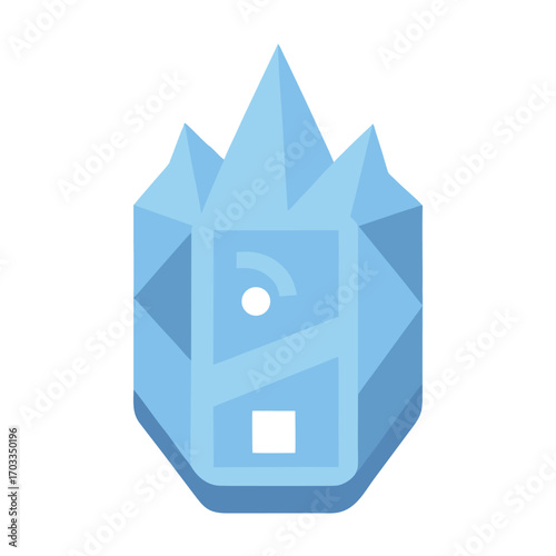 Crystalline Ice Sculpture with Financial Bar
