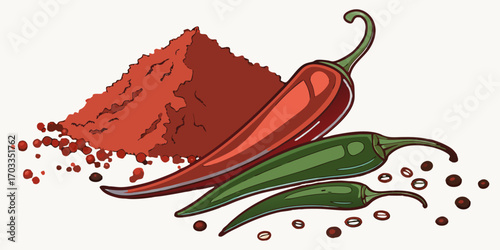 Slices of raw jalapeno pepper. vector illustration
